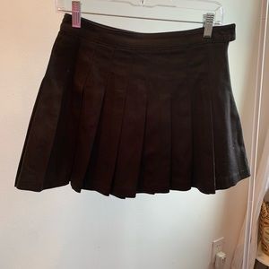 Black Pleated Mini Skirt